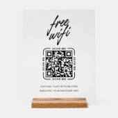 Code QR Réseau Wifi Noir Entreprise Moderne (Recto)