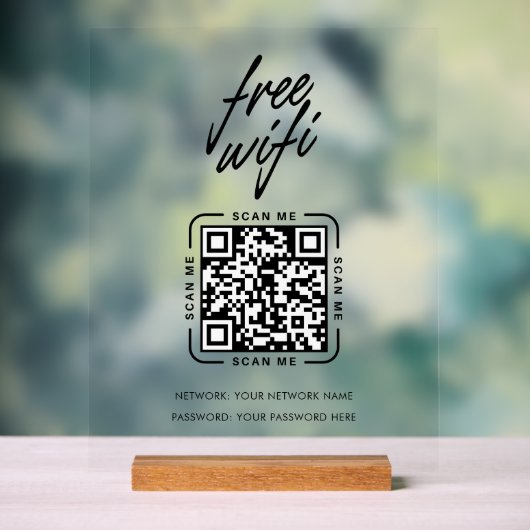 Code QR Réseau Wifi Noir Entreprise Moderne (Neutre)
