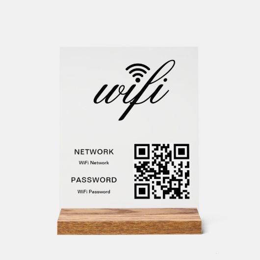 Code QR réseau Wifi personnalisé (Recto)