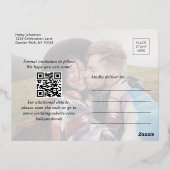 Code QR Rétro Script 2 Photo Mariage Faire-Part de (Verso)