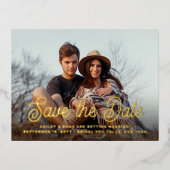 Code QR Rétro Script 2 Photo Mariage Faire-Part de (Recto)