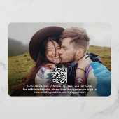 Code QR Rétro Script 2 Photo Mariage Faire-Part de (Verso)