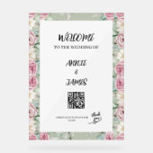 Code QR romantique Panneau de bienvenue pour place (Recto)