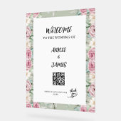 Code QR romantique Panneau de bienvenue pour place (Angle)