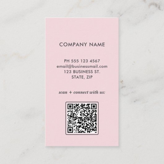 Code QR rose Carte de visite simple Logo (Dos)