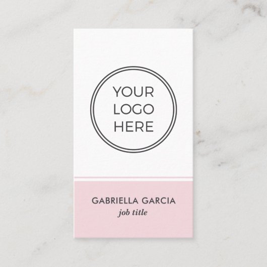 Code QR rose Carte de visite simple Logo (Devant)