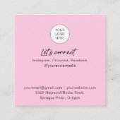 Code QR rose clous photo cartes de visite (Dos)