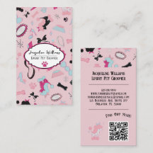 Code QR Rose Féminin Cartes de visite pour Toilett