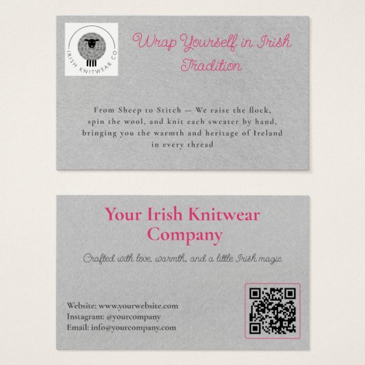 Code QR rose moderne (Devant & derrière)