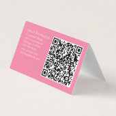 Code QR rose plié Cartes de visite simples Fleurs (Dos)