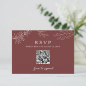 Code QR RSVP Botanique Élégant pour Mariage Terre (Debout devant)