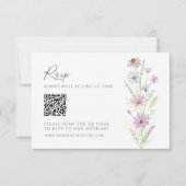 Code QR RSVP de mariage aux fleurs sauvages pastel (Devant)