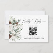 Code QR RSVP de mariage Evergreen (Devant)