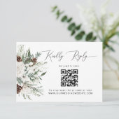 Code QR RSVP de mariage Evergreen (Debout devant)