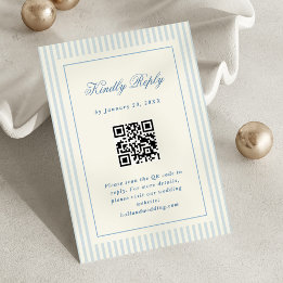 Code QR RSVP en ligne Rayures Bleues Classiques