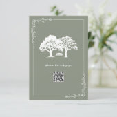 Code QR RSVP Mariage Arbres Rustiques Vert Sauge (Debout devant)