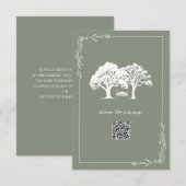 Code QR RSVP Mariage Arbres Rustiques Vert Sauge (Devant / Derrière)