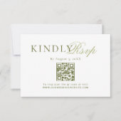 Code QR RSVP Mariage Argent Ancien Vert Olive Dent (Devant)