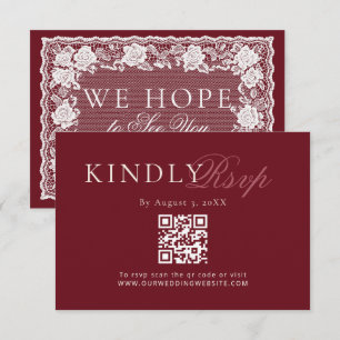 Code QR RSVP Mariage Argent Vieux Vin Dentelle Vin