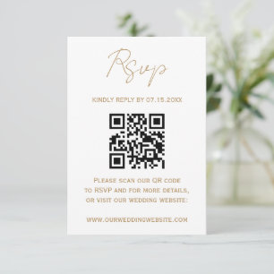 Code QR RSVP Mariage Calligraphie Romantique Or