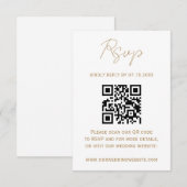Code QR RSVP Mariage Calligraphie Romantique Or (Devant / Derrière)