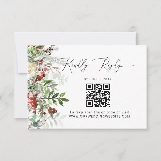 Code QR RSVP Mariage Evergreen (Devant)