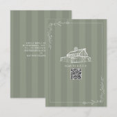 Code QR RSVP Mariage Rayure Vert Sauge Grange Rust (Devant / Derrière)
