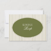 Code QR RSVP Mariage Rayures Vert Olive Ancien Arg (Devant)