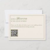 Code QR RSVP Mariage Rayures Vert Olive Ancien Arg (Dos)