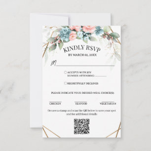 Code QR RSVP rose corail et bleu avec choix de rep