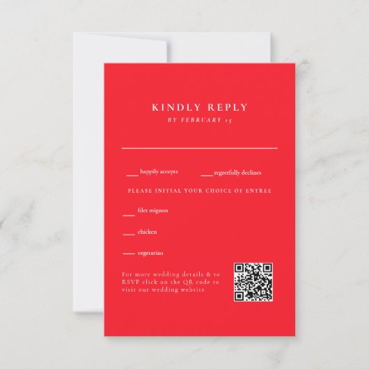 Code QR RSVP Simple Mariage Rouge (Devant)