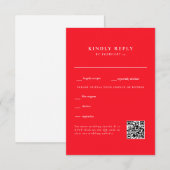 Code QR RSVP Simple Mariage Rouge (Devant / Derrière)