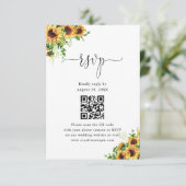 Code QR RSVP Site Web de Mariage Fleurs Jaunes (Debout devant)