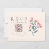 Code QR rustique Boho Fleurs sauvages mariage RSVP (Devant)