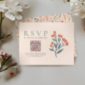 Code QR rustique Boho Fleurs sauvages mariage RSVP