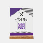 Code QR sans contact de restaurant Menu Violet (Recto)