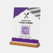 Code QR sans contact de restaurant Menu Violet (Angle)