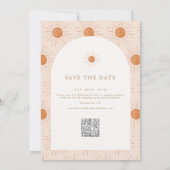 Code QR Save the Date Soleil Orange Brûlée Rétro B (Dos)