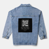 Code QR scannable moderne | Noir Blanc & Gris (Verso)