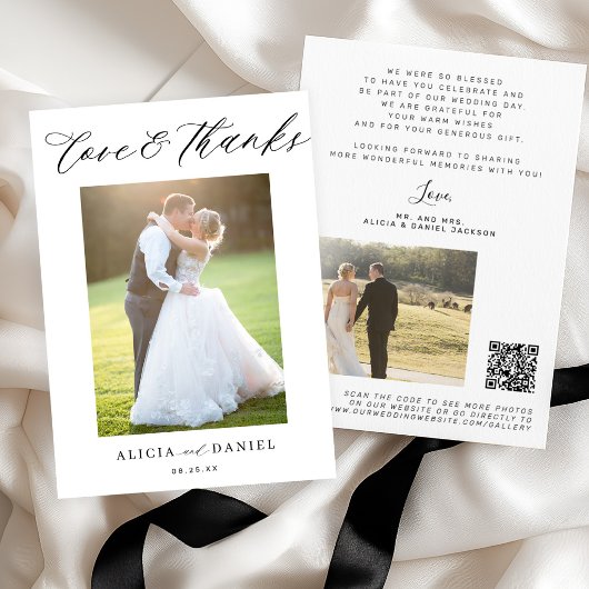 CODE QR script amour et merci 2 photo mariage