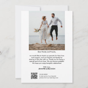 Code QR Script Mariage moderne Merci photo