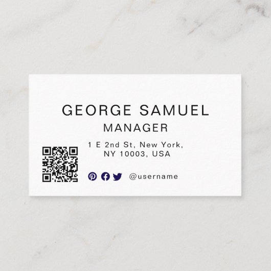Code QR simple et élégant et carte de rendez-vous  (Dos)