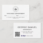 Code QR simple et élégant et carte de rendez-vous  (Devant / Derrière)