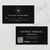 Code QR simple et élégant et carte de rendez-vous  (Devant / Derrière)