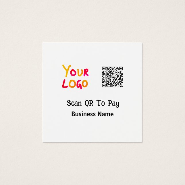 Code QR simple et minimal pour payer le nom de l'e (Devant)