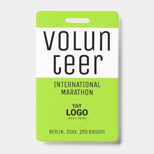 Code QR simple moderne néon vert pour badge d'iden (Avant)