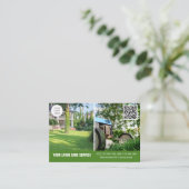 Code QR Soins de la pelouse carte de visite avec p (Debout devant)