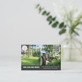 Code QR Soins de la pelouse carte de visite avec p (Debout devant)