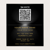 Code QR sous Spotlight Black Gold Carte de visite (Extérieur déplié)