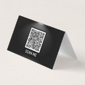 Code QR sous Spotlight Black Gold Carte de visite (Dos)